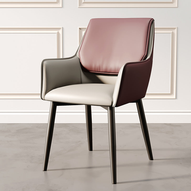 Modern Design Faux Leather Side Chair Arm Solid Back Side Chairs Gray Coffee 1 Piece Clearhalo 'Dining Chairs' 'Dining Tables & Seating' 'dining_chair' 'furn' 'furn_dining_chair' 'Furniture' 'furniture_dining_chair' 'Kitchen & Dining Furniture' 4781509