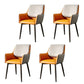Modern Design Faux Leather Side Chair Arm Solid Back Side Chairs Orange-Gray 4 Piece Set Clearhalo 'Dining Chairs' 'Dining Tables & Seating' 'dining_chair' 'furn' 'furn_dining_chair' 'Furniture' 'furniture_dining_chair' 'Kitchen & Dining Furniture' 4781520