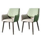 Modern Design Faux Leather Side Chair Arm Solid Back Side Chairs Gray-Green 2 Piece Set Clearhalo 'Dining Chairs' 'Dining Tables & Seating' 'dining_chair' 'furn' 'furn_dining_chair' 'Furniture' 'furniture_dining_chair' 'Kitchen & Dining Furniture' 4781522