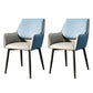 Modern Design Faux Leather Side Chair Arm Solid Back Side Chairs Dark Blue-Gray 2 Piece Set Clearhalo 'Dining Chairs' 'Dining Tables & Seating' 'dining_chair' 'furn' 'furn_dining_chair' 'Furniture' 'furniture_dining_chair' 'Kitchen & Dining Furniture' 4781525