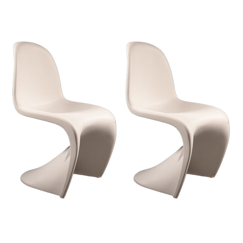 Nordic Style Armless Solid Back Chair Plastic Side Chair for Home White Set of 2 Clearhalo 'Dining Chairs' 'Dining Tables & Seating' 'dining_chair' 'Furniture' 'furniture_dining_chair' 'Kitchen & Dining Furniture' 4781539