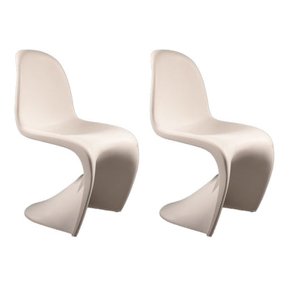 Nordic Style Armless Solid Back Chair Plastic Side Chair for Home White Set of 2 Clearhalo 'Dining Chairs' 'Dining Tables & Seating' 'dining_chair' 'Furniture' 'furniture_dining_chair' 'Kitchen & Dining Furniture' 4781539