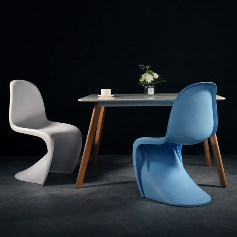 Nordic Style Armless Solid Back Chair Plastic Side Chair for Home Clearhalo 'Dining Chairs' 'Dining Tables & Seating' 'dining_chair' 'Furniture' 'furniture_dining_chair' 'Kitchen & Dining Furniture' 4781543