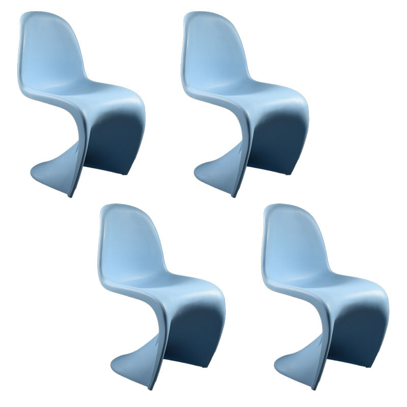 Nordic Style Armless Solid Back Chair Plastic Side Chair for Home Blue Set of 4 Clearhalo 'Dining Chairs' 'Dining Tables & Seating' 'dining_chair' 'Furniture' 'furniture_dining_chair' 'Kitchen & Dining Furniture' 4781545