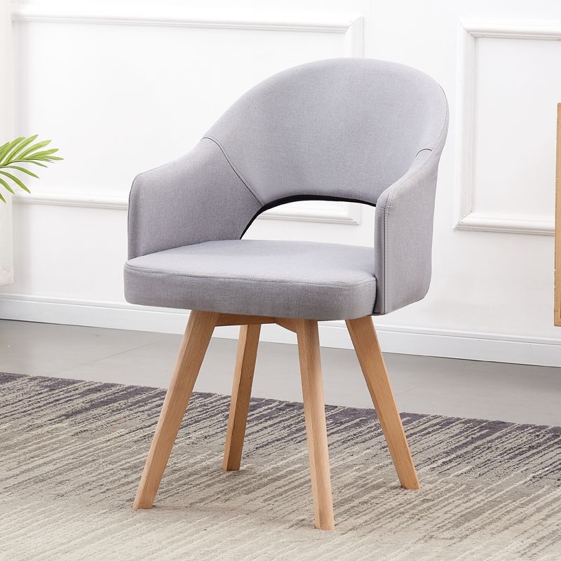Modern Open Back Dining Side Chair Dining Fabric Side Chair for Home Light Gray 1 Piece Clearhalo 'Dining Chairs' 'Dining Tables & Seating' 'dining_chair' 'furn' 'furn_dining_chair' 'Furniture' 'furniture_dining_chair' 'Kitchen & Dining Furniture' 4781576
