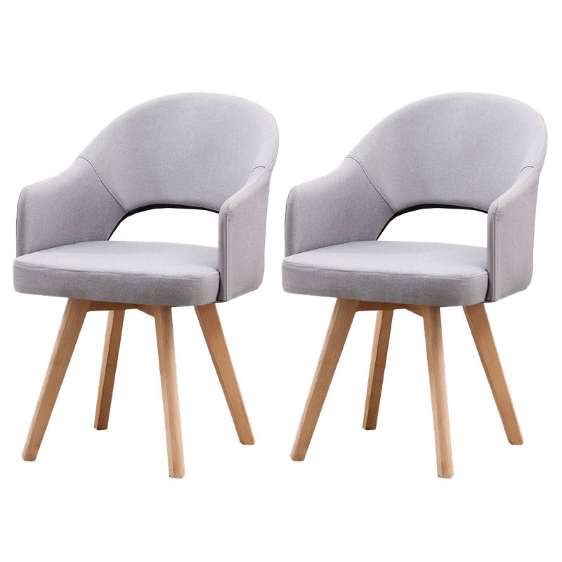 Modern Open Back Dining Side Chair Dining Fabric Side Chair for Home Light Gray 2 Piece Set Clearhalo 'Dining Chairs' 'Dining Tables & Seating' 'dining_chair' 'furn' 'furn_dining_chair' 'Furniture' 'furniture_dining_chair' 'Kitchen & Dining Furniture' 4781577