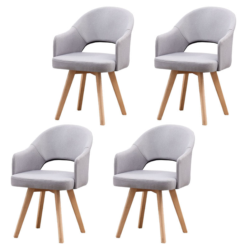 Modern Open Back Dining Side Chair Dining Fabric Side Chair for Home Light Gray 4 Piece Set Clearhalo 'Dining Chairs' 'Dining Tables & Seating' 'dining_chair' 'furn' 'furn_dining_chair' 'Furniture' 'furniture_dining_chair' 'Kitchen & Dining Furniture' 4781580