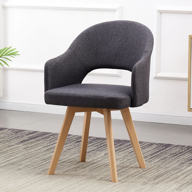 Modern Open Back Dining Side Chair Dining Fabric Side Chair for Home Dark Gray 1 Piece Clearhalo 'Dining Chairs' 'Dining Tables & Seating' 'dining_chair' 'furn' 'furn_dining_chair' 'Furniture' 'furniture_dining_chair' 'Kitchen & Dining Furniture' 4781582