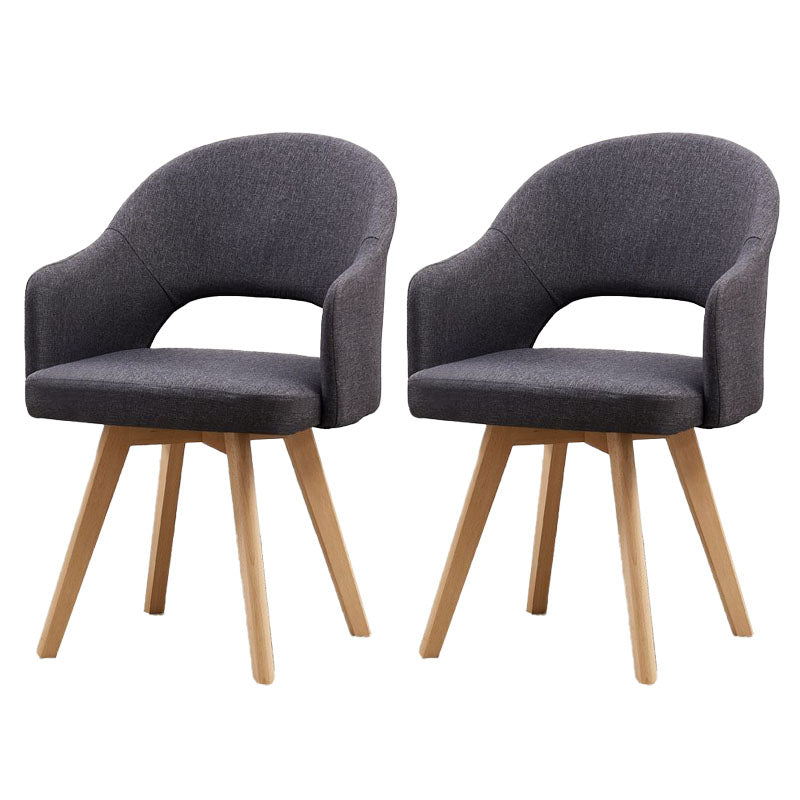 Modern Open Back Dining Side Chair Dining Fabric Side Chair for Home Dark Gray 2 Piece Set Clearhalo 'Dining Chairs' 'Dining Tables & Seating' 'dining_chair' 'furn' 'furn_dining_chair' 'Furniture' 'furniture_dining_chair' 'Kitchen & Dining Furniture' 4781584