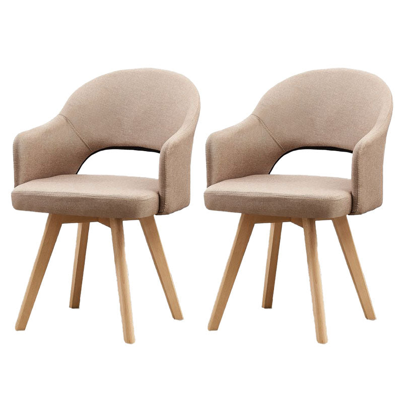 Modern Open Back Dining Side Chair Dining Fabric Side Chair for Home Khaki 2 Piece Set Clearhalo 'Dining Chairs' 'Dining Tables & Seating' 'dining_chair' 'furn' 'furn_dining_chair' 'Furniture' 'furniture_dining_chair' 'Kitchen & Dining Furniture' 4781590