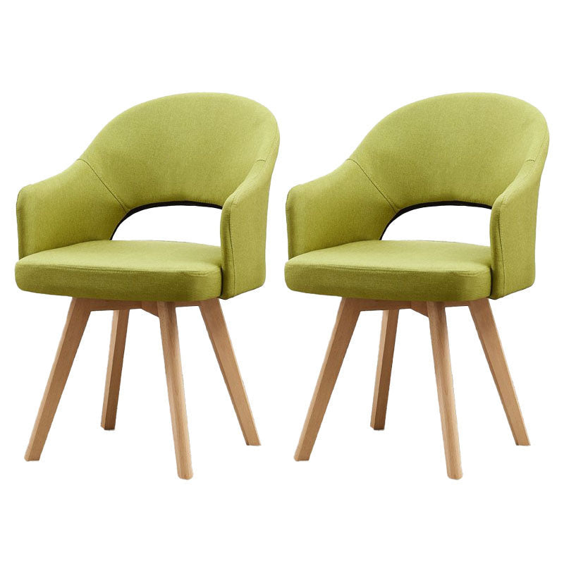 Modern Open Back Dining Side Chair Dining Fabric Side Chair for Home Green 2 Piece Set Clearhalo 'Dining Chairs' 'Dining Tables & Seating' 'dining_chair' 'furn' 'furn_dining_chair' 'Furniture' 'furniture_dining_chair' 'Kitchen & Dining Furniture' 4781596