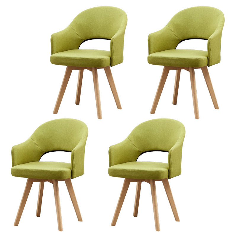 Modern Open Back Dining Side Chair Dining Fabric Side Chair for Home Green 4 Piece Set Clearhalo 'Dining Chairs' 'Dining Tables & Seating' 'dining_chair' 'furn' 'furn_dining_chair' 'Furniture' 'furniture_dining_chair' 'Kitchen & Dining Furniture' 4781597
