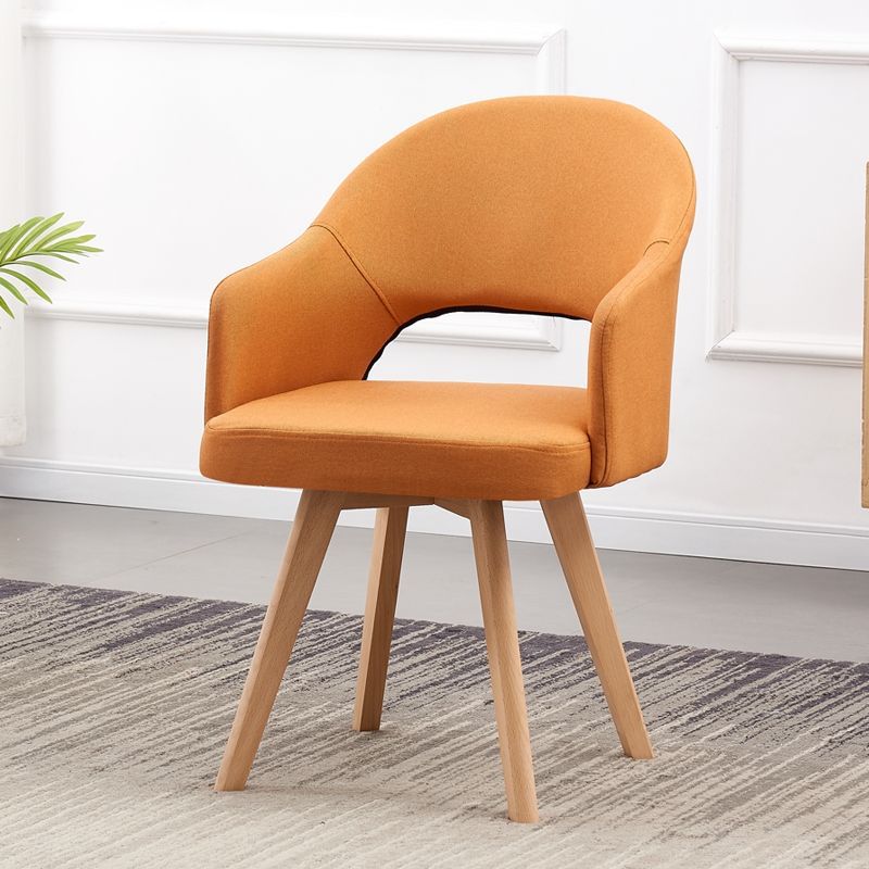 Modern Open Back Dining Side Chair Dining Fabric Side Chair for Home Orange 1 Piece Clearhalo 'Dining Chairs' 'Dining Tables & Seating' 'dining_chair' 'furn' 'furn_dining_chair' 'Furniture' 'furniture_dining_chair' 'Kitchen & Dining Furniture' 4781598