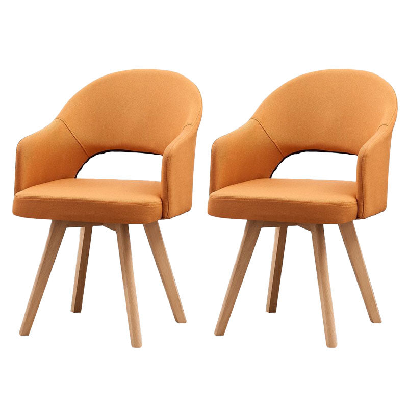 Modern Open Back Dining Side Chair Dining Fabric Side Chair for Home Orange 2 Piece Set Clearhalo 'Dining Chairs' 'Dining Tables & Seating' 'dining_chair' 'furn' 'furn_dining_chair' 'Furniture' 'furniture_dining_chair' 'Kitchen & Dining Furniture' 4781599