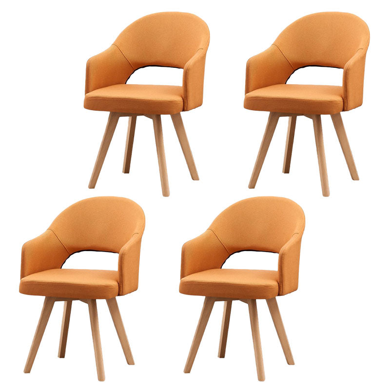 Modern Open Back Dining Side Chair Dining Fabric Side Chair for Home Orange 4 Piece Set Clearhalo 'Dining Chairs' 'Dining Tables & Seating' 'dining_chair' 'furn' 'furn_dining_chair' 'Furniture' 'furniture_dining_chair' 'Kitchen & Dining Furniture' 4781600