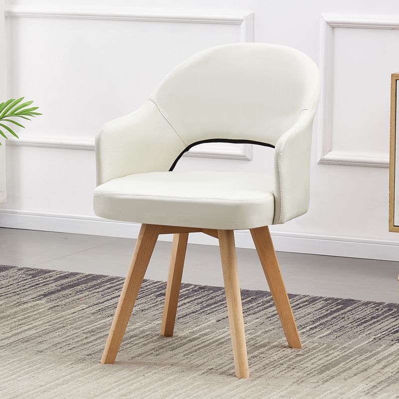 Modern Open Back Dining Side Chair Dining Fabric Side Chair for Home White 1 Piece Clearhalo 'Dining Chairs' 'Dining Tables & Seating' 'dining_chair' 'furn' 'furn_dining_chair' 'Furniture' 'furniture_dining_chair' 'Kitchen & Dining Furniture' 4781604