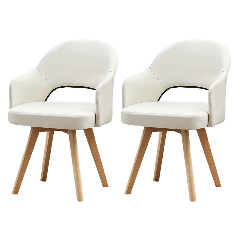 Modern Open Back Dining Side Chair Dining Fabric Side Chair for Home White 2 Piece Set Clearhalo 'Dining Chairs' 'Dining Tables & Seating' 'dining_chair' 'furn' 'furn_dining_chair' 'Furniture' 'furniture_dining_chair' 'Kitchen & Dining Furniture' 4781605