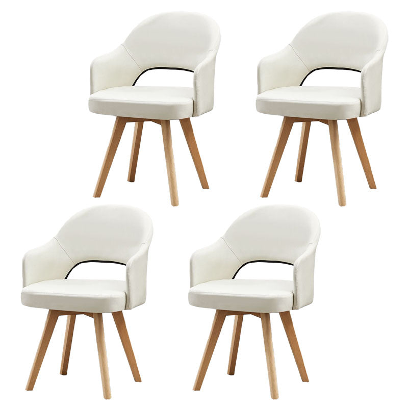 Modern Open Back Dining Side Chair Dining Fabric Side Chair for Home White 4 Piece Set Clearhalo 'Dining Chairs' 'Dining Tables & Seating' 'dining_chair' 'furn' 'furn_dining_chair' 'Furniture' 'furniture_dining_chair' 'Kitchen & Dining Furniture' 4781606