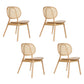 Nordic Style Armless Chairs Wood Open Back Side Dining Chairs Natural 4 Piece Set Clearhalo 'Dining Chairs' 'Dining Tables & Seating' 'dining_chair' 'furn' 'furn_dining_chair' 'Furniture' 'furniture_dining_chair' 'Kitchen & Dining Furniture' 4781616