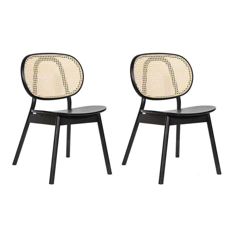 Nordic Style Armless Chairs Wood Open Back Side Dining Chairs Black 2 Piece Set Clearhalo 'Dining Chairs' 'Dining Tables & Seating' 'dining_chair' 'furn' 'furn_dining_chair' 'Furniture' 'furniture_dining_chair' 'Kitchen & Dining Furniture' 4781619