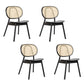 Nordic Style Armless Chairs Wood Open Back Side Dining Chairs Black 4 Piece Set Clearhalo 'Dining Chairs' 'Dining Tables & Seating' 'dining_chair' 'furn' 'furn_dining_chair' 'Furniture' 'furniture_dining_chair' 'Kitchen & Dining Furniture' 4781621