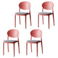 Contemporary Stackable Plastic Chair Open Back Kitchen Armless Chairs Rose Red 4 Piece Set Clearhalo 'Dining Chairs' 'Dining Tables & Seating' 'dining_chair' 'furn' 'furn_dining_chair' 'Furniture' 'furniture_dining_chair' 'Kitchen & Dining Furniture' 4781635