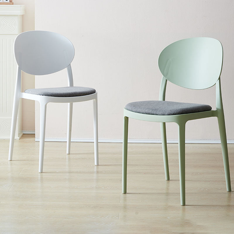 Contemporary Stackable Plastic Chair Open Back Kitchen Armless Chairs Clearhalo 'Dining Chairs' 'Dining Tables & Seating' 'dining_chair' 'furn' 'furn_dining_chair' 'Furniture' 'furniture_dining_chair' 'Kitchen & Dining Furniture' 4781637