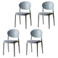 Contemporary Stackable Plastic Chair Open Back Kitchen Armless Chairs Grey 4 Piece Set Clearhalo 'Dining Chairs' 'Dining Tables & Seating' 'dining_chair' 'furn' 'furn_dining_chair' 'Furniture' 'furniture_dining_chair' 'Kitchen & Dining Furniture' 4781638