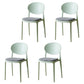 Contemporary Stackable Plastic Chair Open Back Kitchen Armless Chairs Green 4 Piece Set Clearhalo 'Dining Chairs' 'Dining Tables & Seating' 'dining_chair' 'furn' 'furn_dining_chair' 'Furniture' 'furniture_dining_chair' 'Kitchen & Dining Furniture' 4781645