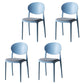 Contemporary Stackable Plastic Chair Open Back Kitchen Armless Chairs Blue 4 Piece Set Clearhalo 'Dining Chairs' 'Dining Tables & Seating' 'dining_chair' 'furn' 'furn_dining_chair' 'Furniture' 'furniture_dining_chair' 'Kitchen & Dining Furniture' 4781647