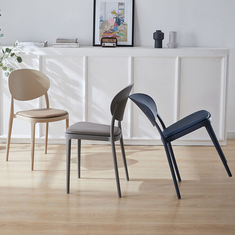 Contemporary Stackable Plastic Chair Open Back Kitchen Armless Chairs Clearhalo 'Dining Chairs' 'Dining Tables & Seating' 'dining_chair' 'furn' 'furn_dining_chair' 'Furniture' 'furniture_dining_chair' 'Kitchen & Dining Furniture' 4781652