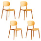 Contemporary Stackable Chairs Open Back Kitchen Armless Chairs with Plastic Legs Orange 4 Piece Set Clearhalo 'Dining Chairs' 'Dining Tables & Seating' 'dining_chair' 'furn' 'furn_dining_chair' 'Furniture' 'furniture_dining_chair' 'Kitchen & Dining Furniture' 4781657