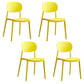 Contemporary Stackable Chairs Open Back Kitchen Armless Chairs with Plastic Legs Yellow 4 Piece Set Clearhalo 'Dining Chairs' 'Dining Tables & Seating' 'dining_chair' 'furn' 'furn_dining_chair' 'Furniture' 'furniture_dining_chair' 'Kitchen & Dining Furniture' 4781658