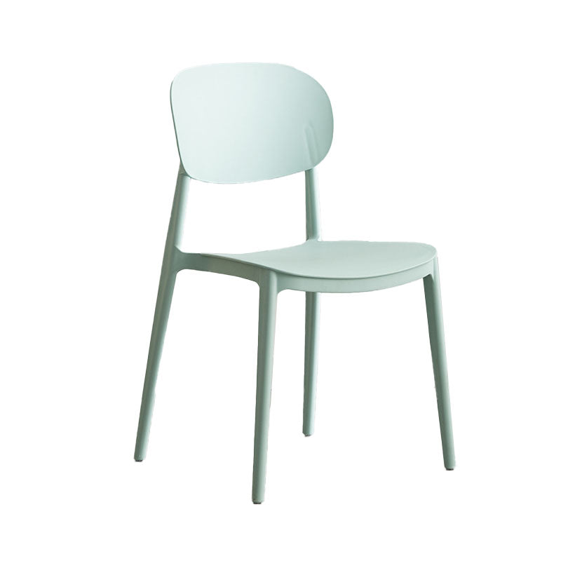 Contemporary Stackable Chairs Open Back Kitchen Armless Chairs with Plastic Legs Clearhalo 'Dining Chairs' 'Dining Tables & Seating' 'dining_chair' 'furn' 'furn_dining_chair' 'Furniture' 'furniture_dining_chair' 'Kitchen & Dining Furniture' 4781665