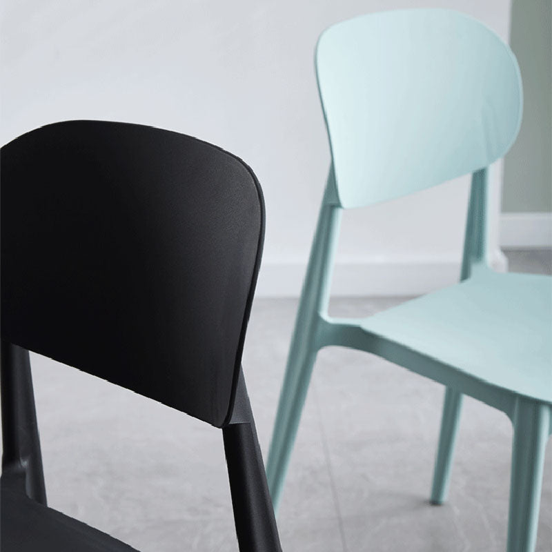 Contemporary Stackable Chairs Open Back Kitchen Armless Chairs with Plastic Legs Clearhalo 'Dining Chairs' 'Dining Tables & Seating' 'dining_chair' 'furn' 'furn_dining_chair' 'Furniture' 'furniture_dining_chair' 'Kitchen & Dining Furniture' 4781671