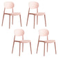 Contemporary Stackable Chairs Open Back Kitchen Armless Chairs with Plastic Legs Pink 4 Piece Set Clearhalo 'Dining Chairs' 'Dining Tables & Seating' 'dining_chair' 'furn' 'furn_dining_chair' 'Furniture' 'furniture_dining_chair' 'Kitchen & Dining Furniture' 4781672