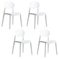 Contemporary Stackable Chairs Open Back Kitchen Armless Chairs with Plastic Legs White 4 Piece Set Clearhalo 'Dining Chairs' 'Dining Tables & Seating' 'dining_chair' 'furn' 'furn_dining_chair' 'Furniture' 'furniture_dining_chair' 'Kitchen & Dining Furniture' 4781674