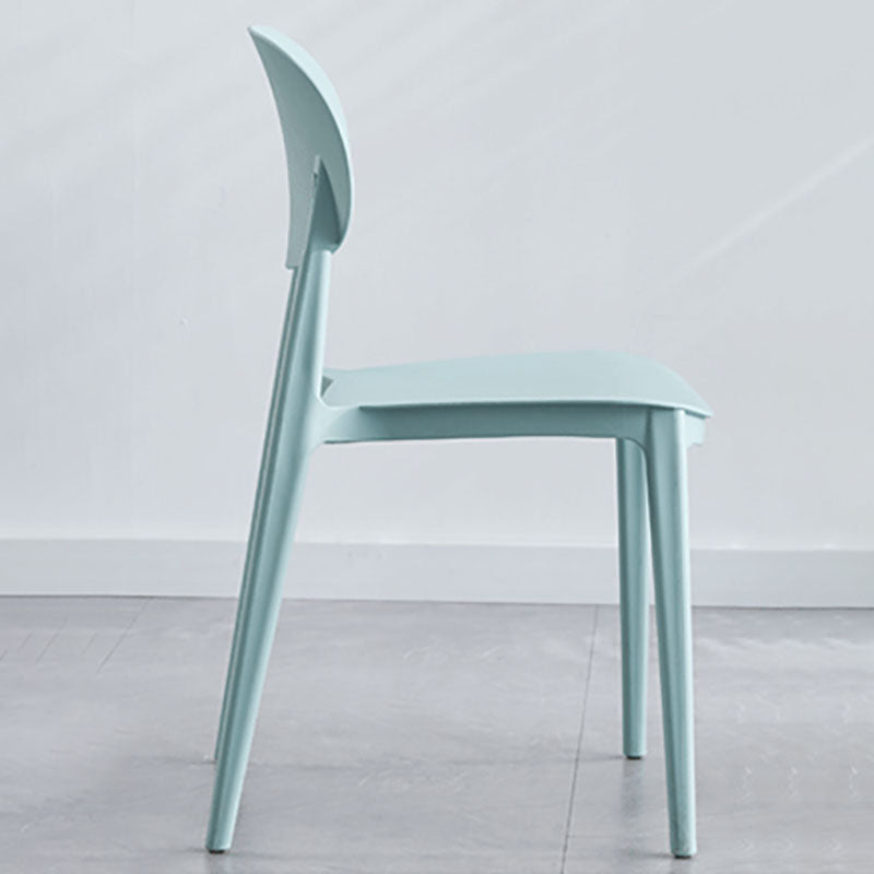 Contemporary Stackable Chairs Open Back Kitchen Armless Chairs with Plastic Legs Clearhalo 'Dining Chairs' 'Dining Tables & Seating' 'dining_chair' 'furn' 'furn_dining_chair' 'Furniture' 'furniture_dining_chair' 'Kitchen & Dining Furniture' 4781679