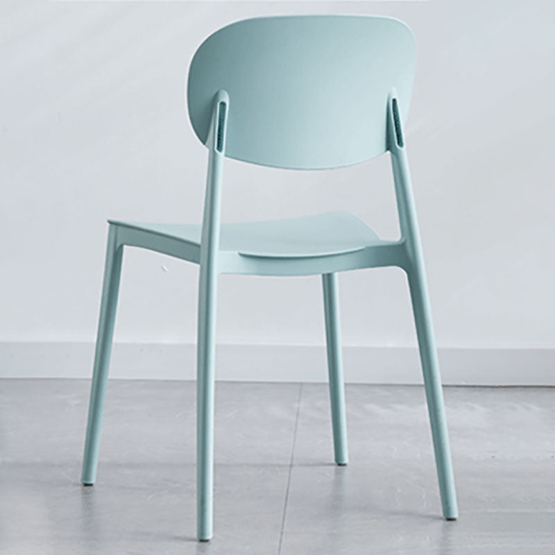 Contemporary Stackable Chairs Open Back Kitchen Armless Chairs with Plastic Legs Clearhalo 'Dining Chairs' 'Dining Tables & Seating' 'dining_chair' 'furn' 'furn_dining_chair' 'Furniture' 'furniture_dining_chair' 'Kitchen & Dining Furniture' 4781680