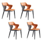 Contemporary Dining Chair Kitchen Open Back Arm Side Chair with Metal Legs Orange 4 Piece Set Clearhalo 'Dining Chairs' 'Dining Tables & Seating' 'dining_chair' 'furn' 'furn_dining_chair' 'Furniture' 'furniture_dining_chair' 'Kitchen & Dining Furniture' 4781688