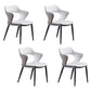 Contemporary Dining Chair Kitchen Open Back Arm Side Chair with Metal Legs Off-White 4 Piece Set Clearhalo 'Dining Chairs' 'Dining Tables & Seating' 'dining_chair' 'furn' 'furn_dining_chair' 'Furniture' 'furniture_dining_chair' 'Kitchen & Dining Furniture' 4781693