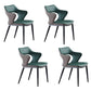 Contemporary Dining Chair Kitchen Open Back Arm Side Chair with Metal Legs Green 4 Piece Set Clearhalo 'Dining Chairs' 'Dining Tables & Seating' 'dining_chair' 'furn' 'furn_dining_chair' 'Furniture' 'furniture_dining_chair' 'Kitchen & Dining Furniture' 4781699