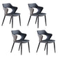 Contemporary Dining Chair Kitchen Open Back Arm Side Chair with Metal Legs Blue 4 Piece Set Clearhalo 'Dining Chairs' 'Dining Tables & Seating' 'dining_chair' 'furn' 'furn_dining_chair' 'Furniture' 'furniture_dining_chair' 'Kitchen & Dining Furniture' 4781706
