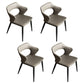 Contemporary Dining Chair Kitchen Open Back Arm Side Chair with Metal Legs Grey 4 Piece Set Clearhalo 'Dining Chairs' 'Dining Tables & Seating' 'dining_chair' 'furn' 'furn_dining_chair' 'Furniture' 'furniture_dining_chair' 'Kitchen & Dining Furniture' 4781709