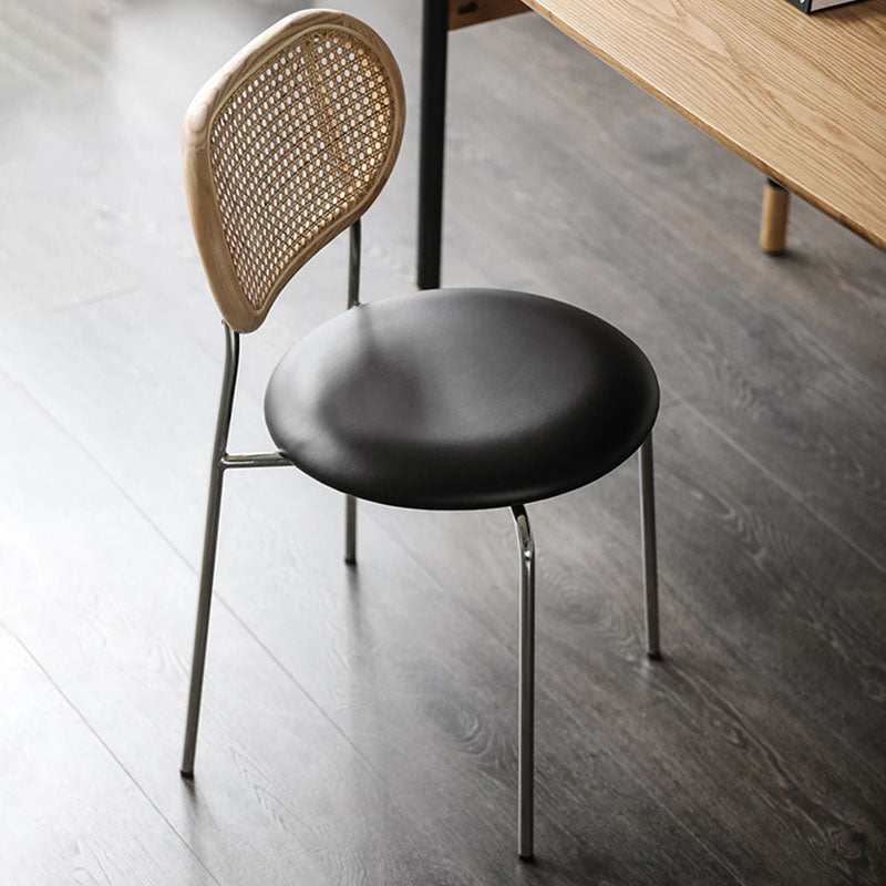 Industrial Style Open Back Side Armless Chairs Leather Dining Side Chairs Clearhalo 'Dining Chairs' 'Dining Tables & Seating' 'dining_chair' 'furn' 'furn_dining_chair' 'Furniture' 'furniture_dining_chair' 'Kitchen & Dining Furniture' 4781716