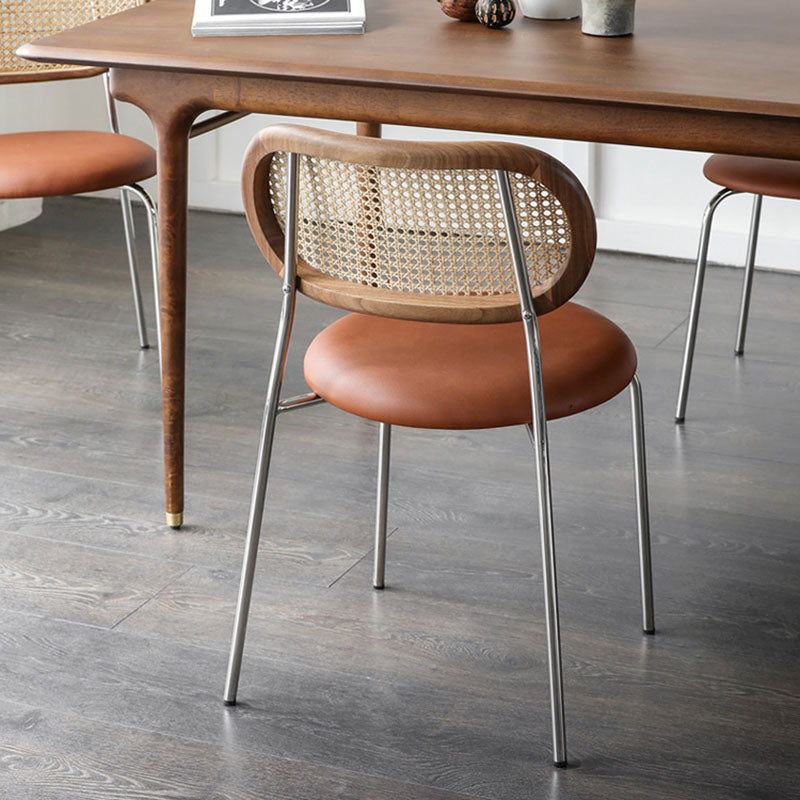 Industrial Style Open Back Side Armless Chairs Leather Dining Side Chairs Clearhalo 'Dining Chairs' 'Dining Tables & Seating' 'dining_chair' 'furn' 'furn_dining_chair' 'Furniture' 'furniture_dining_chair' 'Kitchen & Dining Furniture' 4781731