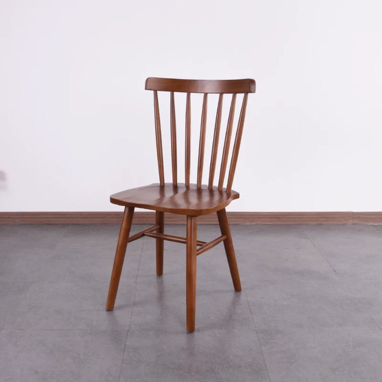 Scandinavian Wood Armless Kitchen Dining Chairs Windsor Back Chair Walnut 1 Piece Clearhalo 'Dining Chairs' 'Dining Tables & Seating' 'dining_chair' 'furn' 'furn_dining_chair' 'Furniture' 'furniture_dining_chair' 'Kitchen & Dining Furniture' 4781733