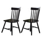 Scandinavian Wood Armless Kitchen Dining Chairs Windsor Back Chair Black 2 Piece Set Clearhalo 'Dining Chairs' 'Dining Tables & Seating' 'dining_chair' 'furn' 'furn_dining_chair' 'Furniture' 'furniture_dining_chair' 'Kitchen & Dining Furniture' 4781734