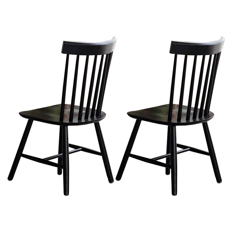 Scandinavian Wood Armless Kitchen Dining Chairs Windsor Back Chair Black 2 Piece Set Clearhalo 'Dining Chairs' 'Dining Tables & Seating' 'dining_chair' 'furn' 'furn_dining_chair' 'Furniture' 'furniture_dining_chair' 'Kitchen & Dining Furniture' 4781734