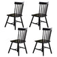 Scandinavian Wood Armless Kitchen Dining Chairs Windsor Back Chair Black 4 Piece Set Clearhalo 'Dining Chairs' 'Dining Tables & Seating' 'dining_chair' 'furn' 'furn_dining_chair' 'Furniture' 'furniture_dining_chair' 'Kitchen & Dining Furniture' 4781735